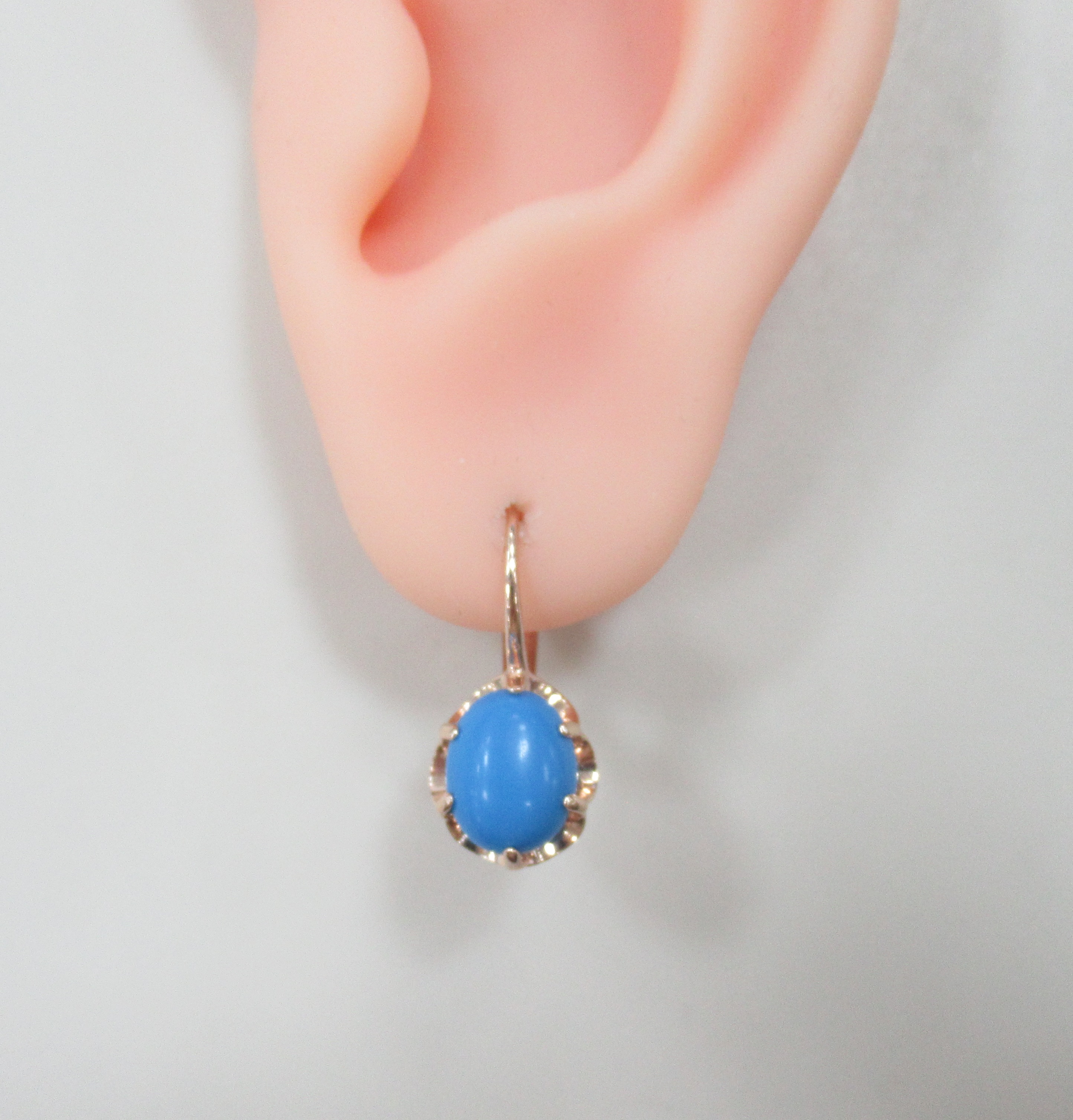 Серебряные серьги с бирюзой